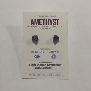 Alchemy Abstract Natural Amethyst Studs